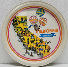 Vintage Disneyland California Map Metal Serving Plate Tray Souvenir Mickey picture
