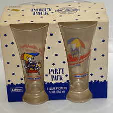 Libbey Multicolor 1987 Budweiser Party Pack Spuds McKenzie 4 Pilsner Glasses picture