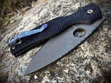 CUSTOM Spyderco Shaman - Etched S30V, Textured Black G10, Flame Ano Clip picture