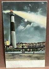 Postcard ~ ABSECON LIGHT AT NIGHT ~ ATLANTIC CITY NJ ~ LIGHTHOUSE~ UDB ~ 1906 picture