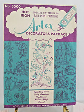 Artex Iron On Traditional and Floral Designs 1962 4 Sheets w Over 30 Vtg Designs picture