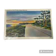 Postcard Sunrise Over One of Floridas Modern Highways Vintage A4 picture