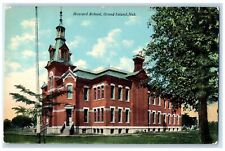 c1910's Howard School Building Exterior Grand Island Nebraska NE Trees Postcard picture