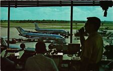 Greater Cincinnati Airport Control Tower American Airlines Chrome Postcard picture