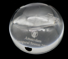 Vtg Holland America Line MS AMSTERDAM Inaugural Season 2000 Crystal Paper Weight picture
