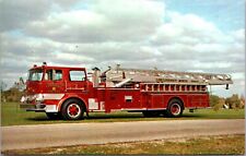 Postcard Boyer Aerial Fire Truck Engine Delivered to Logansport, Indiana picture