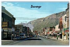 c1950 The Narrow Gauge Passenger Train Smokestacks Durango Colorado CO Postcard picture