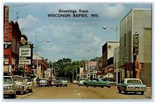 c1960's Greetings From Wisconsin Rapids WI Unposted Buildings And Shops Postcard picture