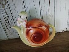 Rare Vintage Snappy Snail Teapot Enesco Collectible Anthropomorphic Figurine  picture