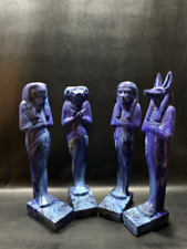 Blue Egyptian Set of Four canopic jars figures (sons of Horus) as Ushabti stands picture