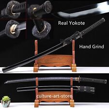 Traditional Grind Real Yokote Clay Tempered Folded steel Japanese Samurai Katana picture