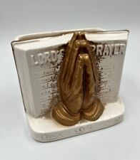 Vtg Ruebens Japan Lords Prayer Ceramic Planter With Original Foil Sticker picture