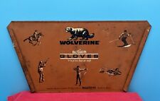 Vintage Wolverine Glove Clothing Metal Sign 2sided hunting western Ranch Farm picture
