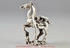 Amulet Tibet Silver Chinese Old Collectable Handwork Carving Horse Statue Decor picture