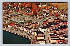 Allegan MI-Michigan, Aerial View of Allegan, Antique Vintage Souvenir Postcard picture