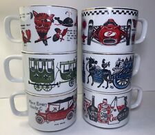 VTG Set Of 6 Stackable Out - of- print Storytelling Mugs Datong Porcelain TATUNG picture