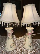 1940s Vintage Dress Lamps Blossoms Pink Bow, Wm. F. B. Johnson brand Lot/2 picture