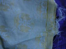 #DA Vintage Exquisite Fine Silk Brocade fabric 3 yards Seafoam Blue/Green & Gold picture