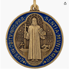 Medalla De San Benito Necklace Color bronce Contra El Mal Brujerias Apariciones picture