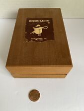 Vintage English Leather MEM Company Brown Wood Collector Keepsake Box picture