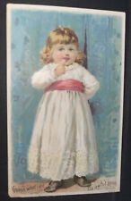 Victorian Trade Card 1800's OUTSTANDING Knapp's Root Beer Sweet Little Girl 80 picture
