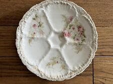 Antique Royal Austria Oyster Plate Pink Rose And Gold Detail picture
