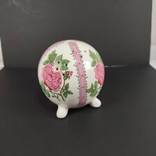VTG Potpourri Footed Pomander Made in Taiwan Pink Floral Grannycore  picture