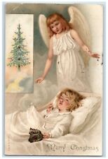 1907 Merry Christmas Sleeping Child Angel Cincinnati Ohio OH Antique Postcard picture