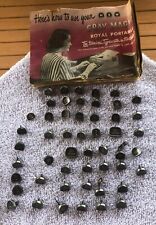 Vintage Lot Black Glass Royal Typewriter Keys Steampunk Craft instruction manual picture
