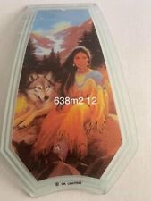 OK LIGHTING TOUCH LAMP REPLACEMENT GLASS 1 Panel Indian Wolf picture