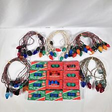 Vintage C7 Christmas Light String Lot of 5 Red Green Wire Replacement Bulb Works picture