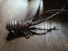 Antique JAPANESE MEIJI BRONZE OKIMONO STUDY OF A PRAWN FIGURE Lobster Shrimp picture