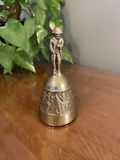 Vintage Brass Napoleon Soldier Horses Bell 5.75” Inches picture