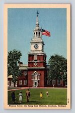 Dearborn MI-Michigan Museum Tower, Henry Ford Museum Vintage Souvenir Postcard picture