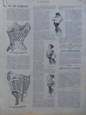 1874 1912 Woman Fashion Toilet Corset 5 Old Newspapers picture
