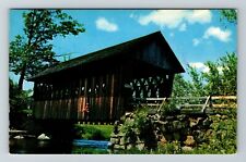 NH-New Hampshire, Scenic View Covered Bridge, Vintage Postcard picture