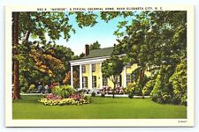Vintage 1930s Elizabeth City North Carolina Bayside Colonial Home Postcard D24 picture