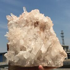 4.38lb Unique Pink White Double-faced Crystal Cluster Rough Mineral Specimen picture