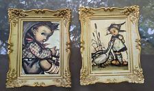 Two Vintage Hummel Prints in Ornate Plastic Frames picture