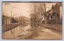 J87/ Wellsville Ohio RPPC Postcard c1910 Broadway 9th Flood Disaster 1829 picture