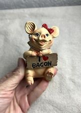 DWK Corporation Pig Figurine, I Love Bacon, resin, preowned, original tag, 2016 picture