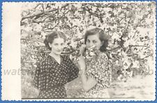 Portrait of two beautiful women Braided hair Vintage photo picture