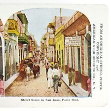 San Juan Puerto Rico Stereoview c1906 American Stereoscopic Street Scene H1087 picture