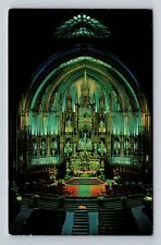Montreal Quebec-Canada, Interior Notre Dame Church, Antique Vintage Postcard picture
