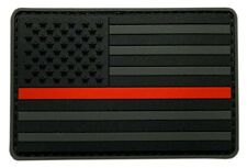 Firefighter Thin Red Line USA Flag Tactical Patch [PVC Rubber-F9] picture