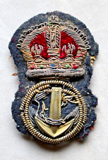 British WWII Royal Navy Petty Officer's Hat Insignia (Bullion Wire&Metal Anchor) picture