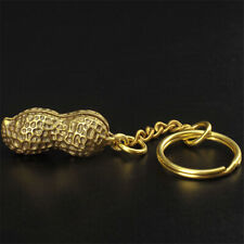 Pure Brass Peanut Keychain Pendant Gift Ring Hanging Miniature Figure Craft picture