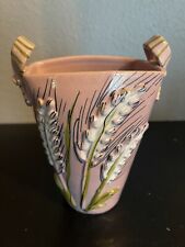 Vtg Italian Pottery Vase Signed Italy Artisan Hand Painted Florals picture