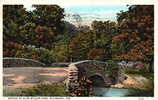 Postcard IN Richmond Bridge in Glen Miller Park 1928 Vintage PC e6136 picture