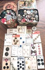 VINTAGE & MIX BUTTONS LOT Cards BAKELITE CELLULOID Pearl RHINESTONE MIRROR BACK picture